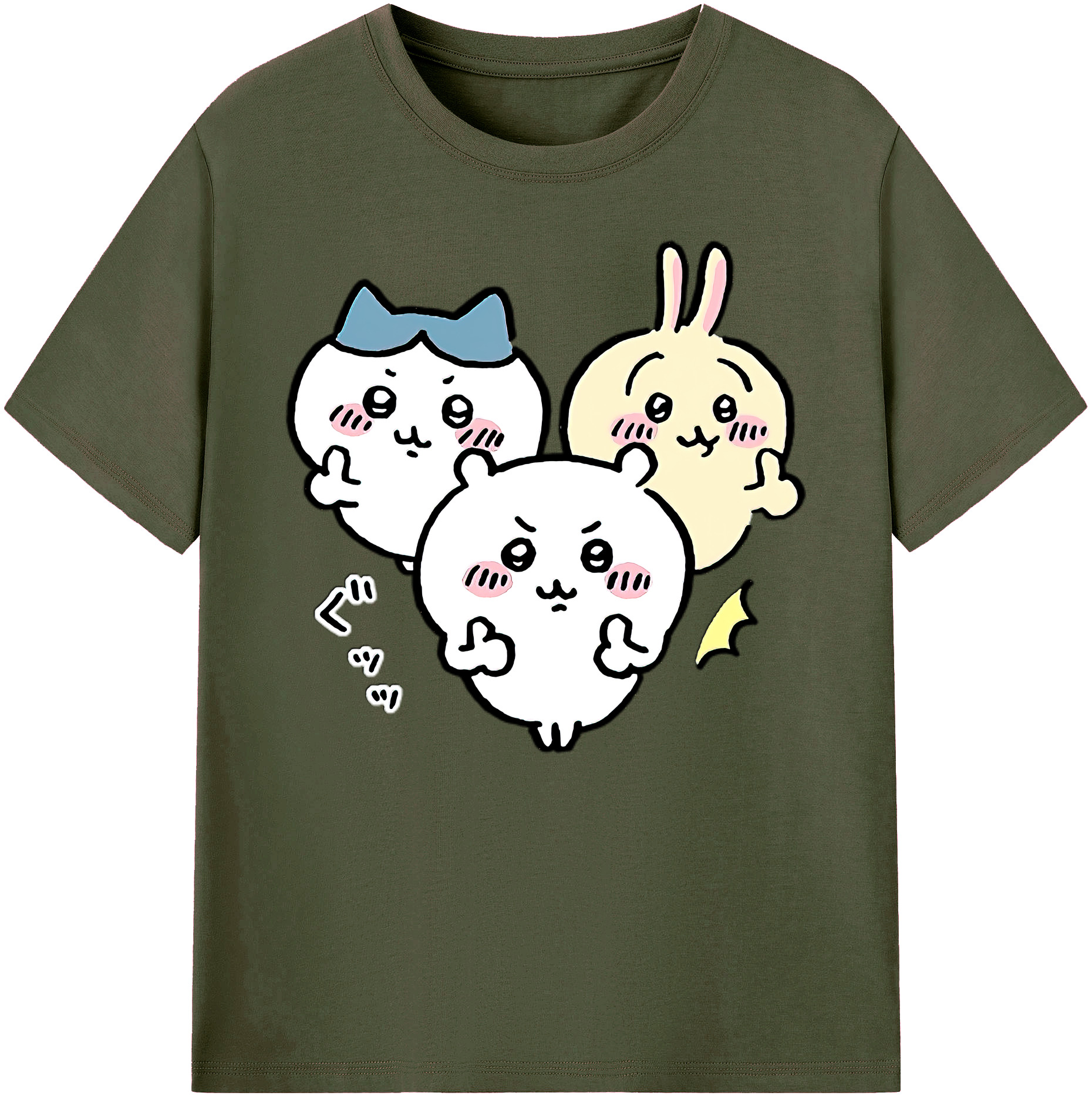 （画像用） ちいかわ うさぎ Chii-kawa usagi 綿100％ メンズ半袖Tシャツ｜肌触りやわらか＆通気性